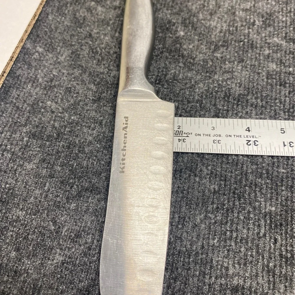 KitchenAid  Santoku Knife Stainless Steel Granton Edge Silver 12 inch Total